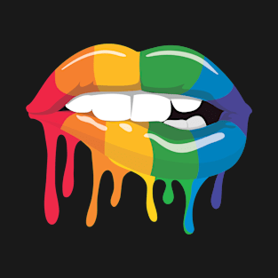 LGBT Rainbow Wet Lips T-Shirt