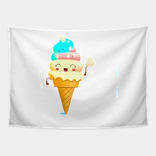 Happy cute ice cream #2 Tapestry