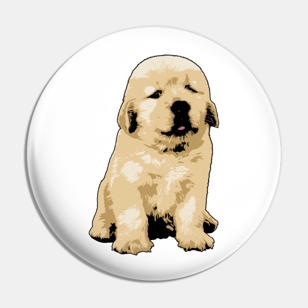 Precious Golden Retriever Puppy Vector Art Pin by doglovershirts