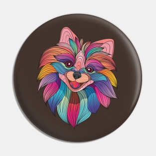 fluffy dog head Pin