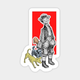 Boy with dogs Magnet