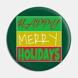 Happy Merry Holidays - Back Pin