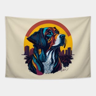 Vibrant Dog Art - Add Some Miami Flair to Your Accessories with This Playful Design! Tapestry