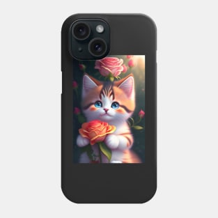 Adorable Cat Illustration- Modern Digital Art Phone Case