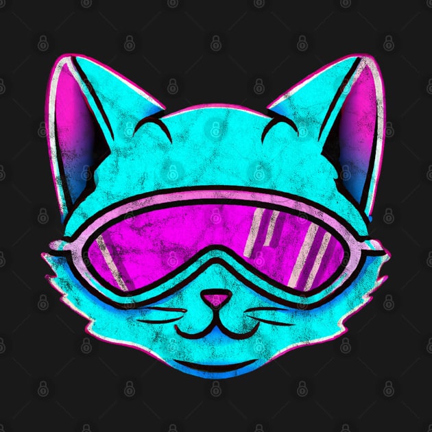 Synthwave Cat Retrowave by karutees