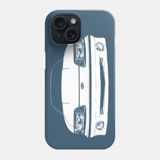 front Ford Mustang GT (fox body) - stylized white on dark background Phone Case