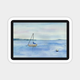 Boat in Maine Watercolor Art Magnet
