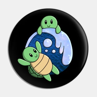 Sea Turtle Waves Pin