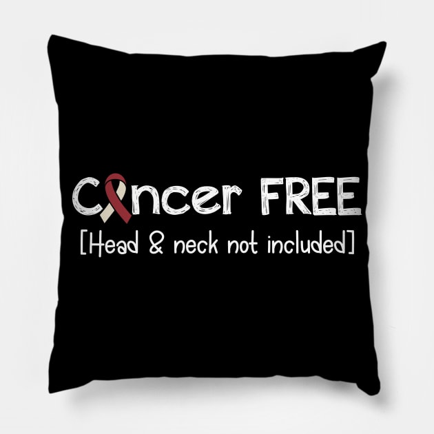 Cancer FREE- Head Neck Cancer Gifts Head Neck Cancer Awareness Pillow by AwarenessClub