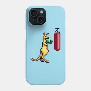 Kangaroo Boxer Training Pixel Art Phone Case