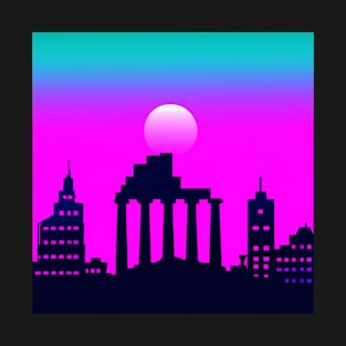 Classic synthwave city T-Shirt