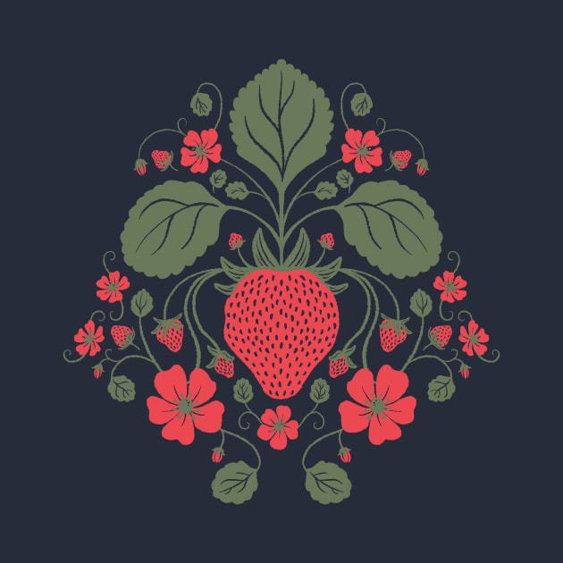 Wild Strawberry Botanical by Carabara Designs