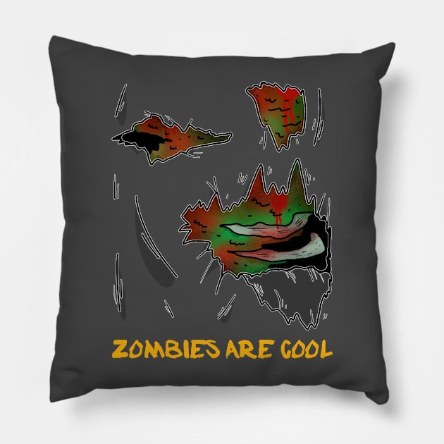 zombies are cool Pillow by WOAT