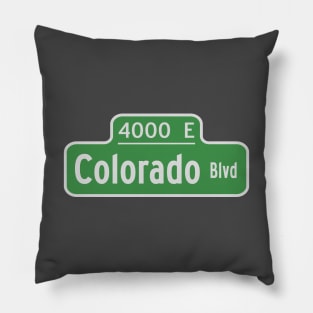 Colorado Boulevard Street Sign - Denver, Colorado Pillow