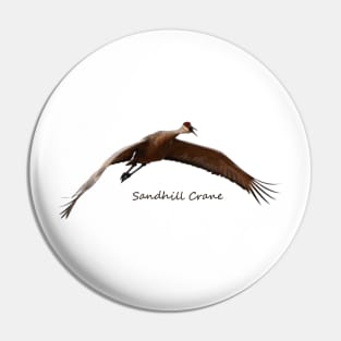 Sandhill Crane in Flight Pin