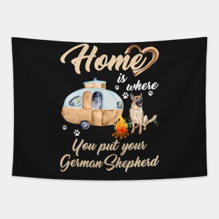 Home Is Where You Put Your German Shepherd T-shirt Tapestry