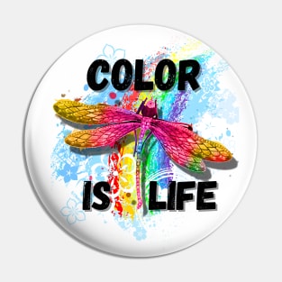 Color is Life Rainbow Dragonfly Pin