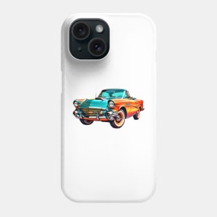 Colored Classic Car Design in Vibrant Vector Style Phone Case