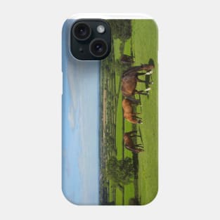 Horses grazing in the Cotswolds Phone Case