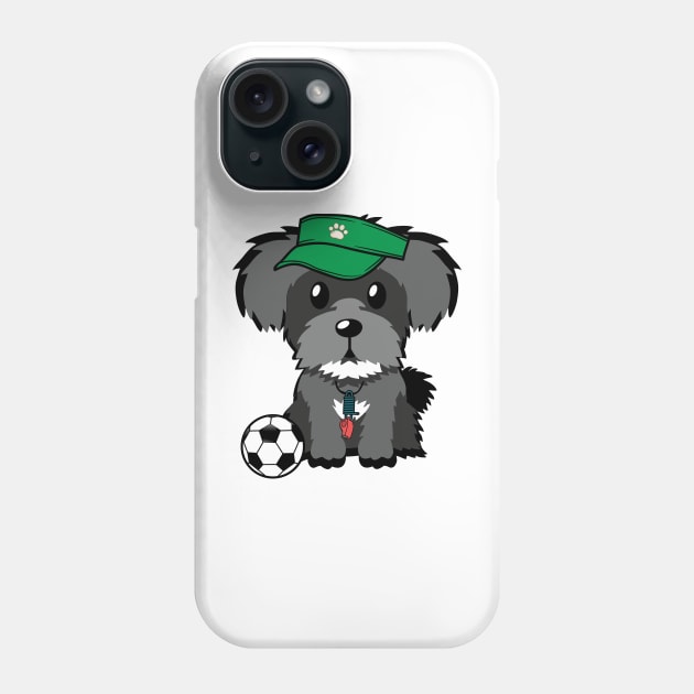 Schnauzer Playing Soccer Phone Case by Pet Station