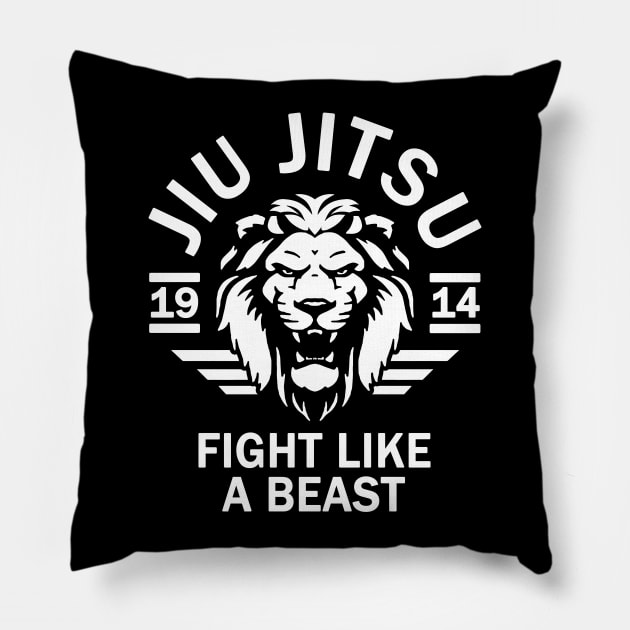 Brazilian Jiu Jitsu, BJJ, MMA Pillow by Tshirt Samurai