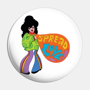 Spread the Love Hippie Girl Pin