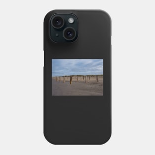 Wooden poles on the beach of Schiermonnikoog, Netherlands Phone Case