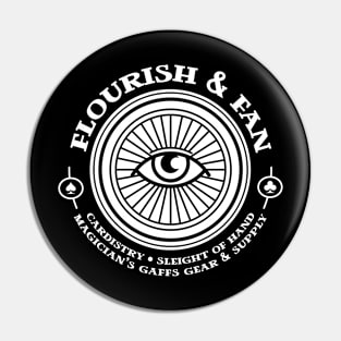 Cardistry Sleight of Hand Flourish and Fan All Seeing Eye Logo Pin