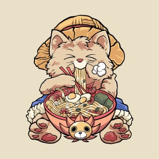 luffy cat ramen T-Shirt