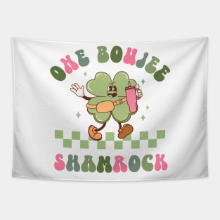 One Boujee Shamrock St Patricks Day Lucky Clover Tapestry