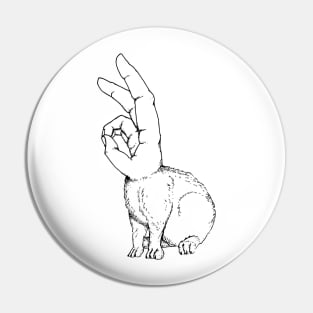 Hand Rabbit Pin