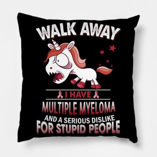 funny multiple myeloma grumpy unicorn warrior Pillow