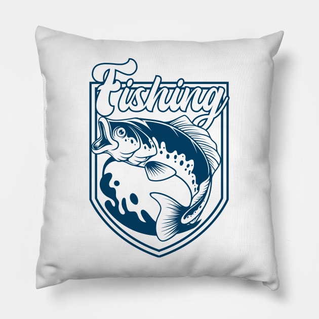 Bass Fish 1.5 Pillow by Harrisaputra