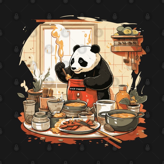 Panda Food Passion: Cuddly Charm Ramen Panda Feast Mode: Culinary Cuteness by Kibo2020