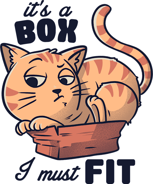 It’s a Box I Must Fit Cute - Funny Fat Cat Gift Kids T-Shirt by eduely