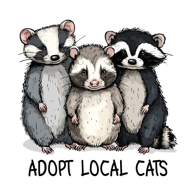 Adopt Local Cats Funny Animals by Salsa Graphics