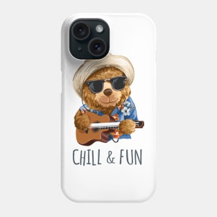 Cute bear design "Chill & Fun" Phone Case