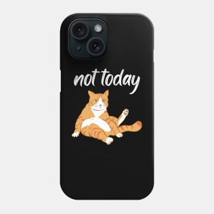 Lazy Cat Nope not Today funny sarcastic messages sayings and quotes Phone Case