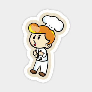 chef cartoon character  drawing design Magnet