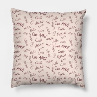 Multilingual Hello Pattern Pillow