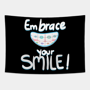 Embrace your Smile! (Black) Tapestry