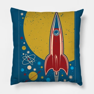 Galaxy Retro Rocket Pillow