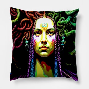 Beautiful Fierce Medusa Goddess Pillow