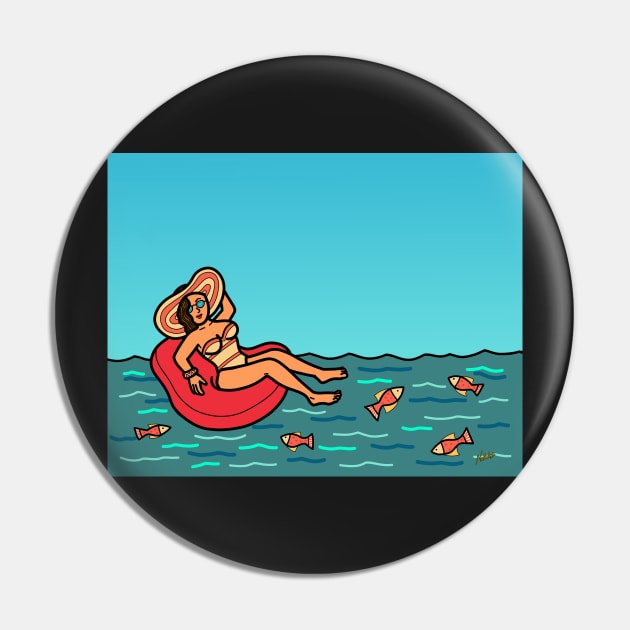 Young female woman in swim ring floatie summer Pin by Nalidsa