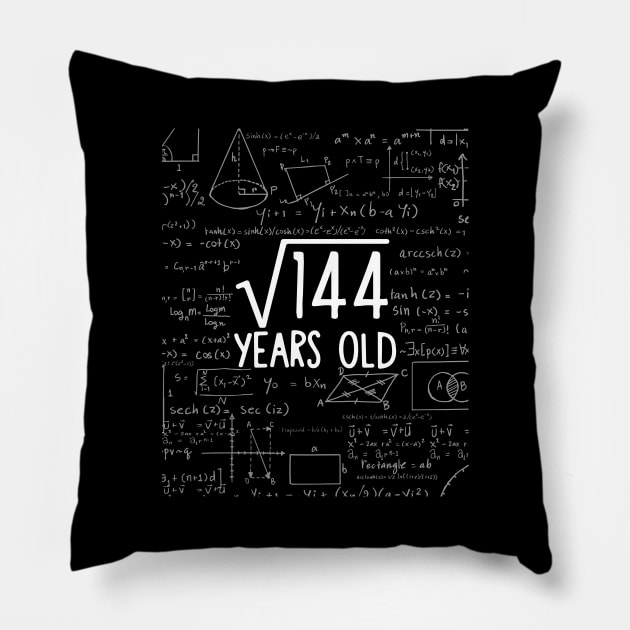 Square Root of 144: 12th Birthday 12 Years Old T-Shirt Pillow by johnii1422