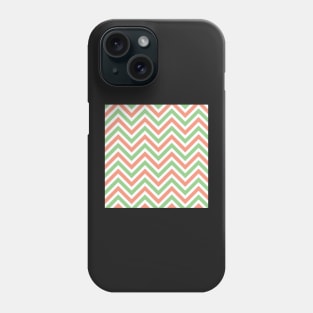 Green and Peach Chevron Pattern Phone Case