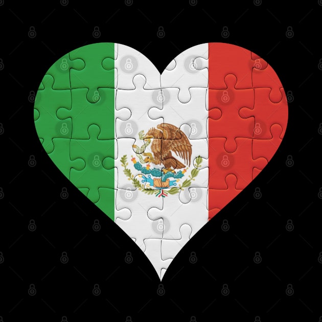 Mexican Jigsaw Puzzle Heart Design - Gift for Mexican With Mexico Roots by Country Flags