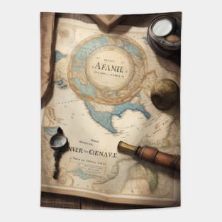 A vintage world map. Tapestry