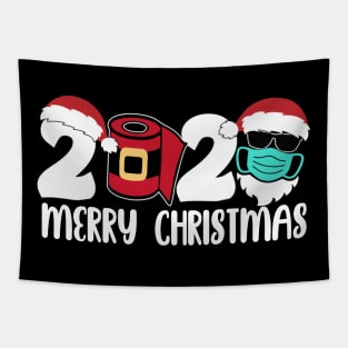 Merry Christmas 2020 Quarantine Christmas Santa Face Shirt Tapestry