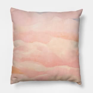 Pink Blush Peach Mountains Abstract Landscape Pillow